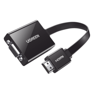 Adaptador HDMI a VGA / Resolución 1080P / Audio 3.5mm / Con Puerto Micro USB para Alimentación / Plug & Play / No Requiere Controlador / ABS / Flexible y Duradero