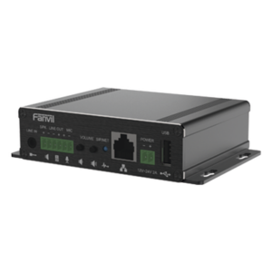 Gateway para Voceo IP/SIP, Entrada de audio (3.5mm), salida de amplificador integrado de hasta 30W, puerto USB (reproducción de MP3),