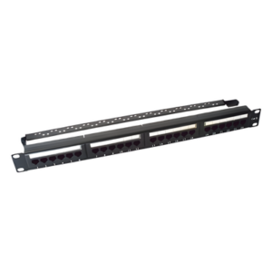 Panel de Parcheo de Impacto (110) UTP de 24 Puertos Cat6, 19 Pulgadas (48.26 cm), con Barra para Organizar Cable