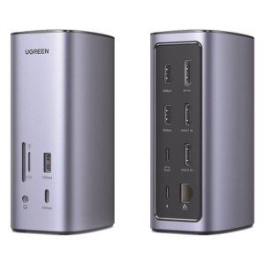 HUB USB-C (Docking Revodok Pro) 12 en 1 | 2 USB-A 3.0 | 1 USB-C PD Carga 100W | 1 USB-A 3.1 | 1 USB-C 3.1 | HDMI 4K | HDMI 8K Ultra HD | Display Port 4K | RJ45 (Gigabit) | Lector Tarjeta SD + Micro SD (TF) | Jack Audio 3.5mm.
