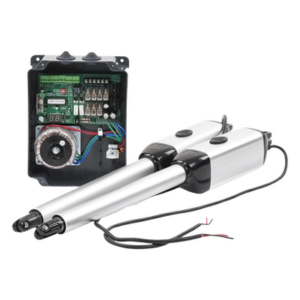 Kit de brazos para automatizar portones vehiculares abatibles de 2 hojas/ 3 Mts / 300 Kg / Uso solo residencial / Compatible con respaldo de energía