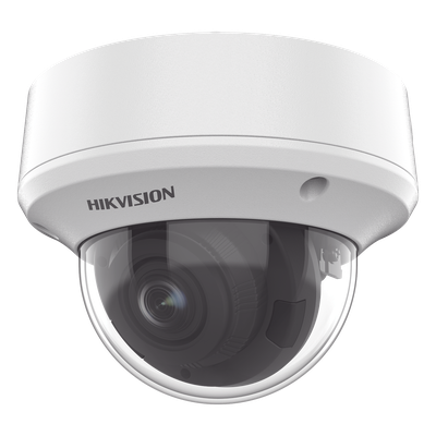 Domo TURBOHD 5 Megapixel / Lente Motorizado 2.7 - 13.5 mm / IR EXIR 40 mts (131 ft) / TVI-AHD-CVI-CVBS / IK10 / IP67 / dWDR / 12 Vcc / 24 VCA