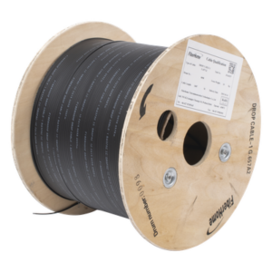 Carrete de 1 km de Fibra Óptica Drop, Interior/Exterior G.657A2 Monomodo de 1 Hilo (Unifibra), Dieléctrica, Forro Negro