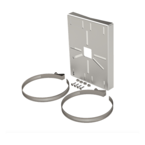 Montaje universal galvanizado para instalación de cámaras en poste 2" a 5" color gris galvanizado