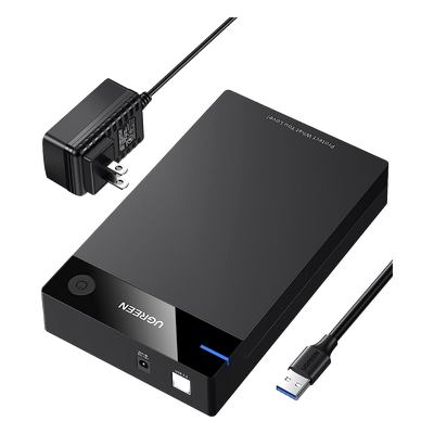 Carcasa de Disco Duro para 3.5" y 2.5" (Enclosure) | Con Cable USB 3.0 | Para HDD 3.5" / SSD 2.5" | SATA I/II/III | UASP | Hasta 16 TB | Compatible con Windows, Linux, Mac OS | No Requiere Controlador | Cable 1m | Incluye Adaptador d