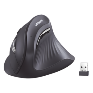 Mouse Inalámbrico en Angulo Vertical | 2.4G & Bluetooth | Conecta 3 dispositivos Simultáneamente | 4 Niveles de DPI | Clic Silencioso | 5 botones Silenciosos | Soporta Win, Mac, Linux & Chrome.