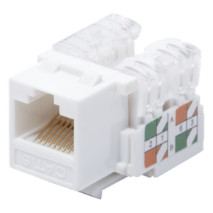 Módulo Jack Keystone Cat6 con Terminación 110 (Punchdown) para Faceplate - Color Blanco