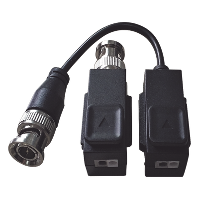 Kit de Transceptor (Balluns) TURBOHD con Boton Push / Hasta 8 MP (4K) / 100% Cobre / Soporta HD-TVI / AHD / CVI / CVBS / Audio por Coaxitron / Datos para Menu de Configurar de Cámaras