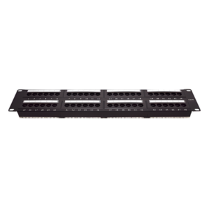 Panel de Parcheo de Impacto (110) UTP de 48 Puertos Cat6, 19 Pulgadas (48.26 cm), 2U, con Barra para Organizar Cable