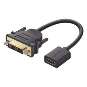 Convertidor DVI Macho a HDMI Hembra | Bidireccional | DVI 24+1 | 1080P@60Hz | Cable de 22 cm (8.66 Pulgadas) | Negro