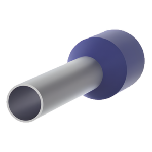 Ferrule Aislado PAN-TERM para Cable 14 AWG, Largo 12mm, DIN Color Azul. Paquete 500 Piezas