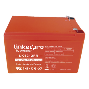 Batería de respaldo 12 V | 12 Ah | AGM | Certificada UL94-V0 Retardante a la Flama | Especial para Seguridad Electrónica | UPS | Sistemas de Emergencia | Vida útil 5 años | Terminales F1 + Adaptador F2