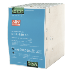 Fuente de Poder Industrial de 480W, salida 48 Vcc, para montaje en riel Din