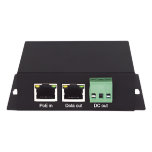 Splitter PoE / 1 Puerto PoE Entrada / 1 Puerto Salida Datos / 1 Salida de 12 Vcc, 2A / Presupuesto PoE 30W