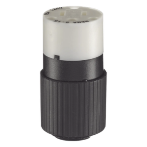 Conector de 15 A 125 V CA/ 2 Polos 3 Hilos/ Grado Industrial/ Color  Blanco y Negro/ NEMA 5-15R.