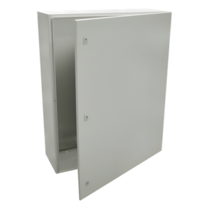 Gabinete de Acero IP66 Uso en Intemperie (800 x 1200 x 400 mm) con Placa Trasera Interior Metálica y Compuerta Inferior Atornillable (Incluye Chapa y Llave).