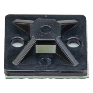 Montaje-Sujetador Adhesivo STRONGHOLD de 4 Vías de 1" x 1" x 1/4", Color Negro, Nylon 6.6 Retardante de Llamas V-2, Paquete de 100pz