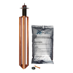 Kit de Puesta a Tierra de 100 Amperes con Electrodo, Filtro y Compuesto H2Ohm.