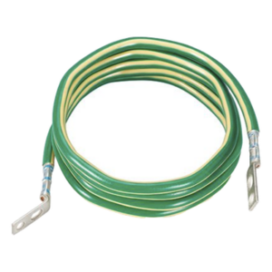 Jumper para Aterrizar Equipos, 6 AWG, con Terminal Doblada a 45 Grados, Para Conexión a Tierra y Terminal Recta Para Equipos, 3.6 m de Largo
