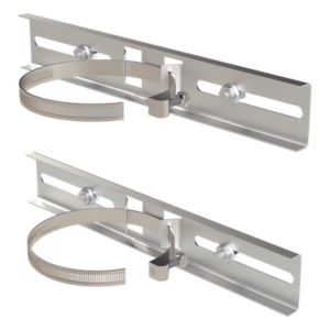 Montaje de Metal Galvanizado para Poste Universal para Gabinetes de Ancho Hasta 30 cm.