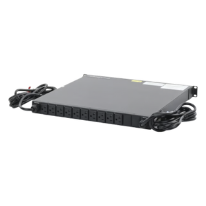 PDU Monitoreable de Transferencia Automática ATS (Fuente Redundante), Con 10 Salidas 5-15R, Enchufes de Entrada NEMA 5-15P, Instalación Horizontal de 19in, 1UR, 15 Amp, 120 Vca