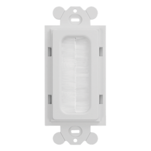 Placa de Pared Pasacables Tipo Cepillo, Estándar GFCI, Material ABS, Color Blanco