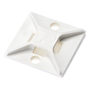Montaje-Sujetador Para Cable de 4 Vías, con Adhesivo, 25.4 x 25.4mm (1in x 1in), Color Blanco, Uso en Interior, 1 pieza