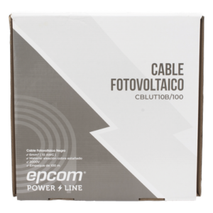Cable Fotovoltaico Negro / Cobre Estañado / 6 mm² (10 AWG) / 2000V / Rollo de 100m / / UL 4703 y TUV