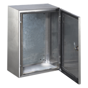 Gabinete de Acero Inoxidable IP66 Uso en Intemperie (200 x 300 x 150 mm) con Placa Interna Galvanizada.