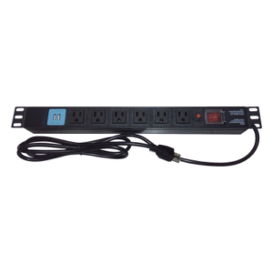 Tomacorriente Horizontal (PDU) de 6 contactos (NEMA 5-15R) + 2 USB para instalación en Rack de 19", 1UR, 125 Vca/ 15 A (THE0040091001001)