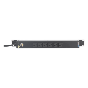 Multicontacto Horizontal (PDU) de 6 Contactos (NEMA 5-15R) Rack 19" 1UR. Voltaje Entrada/Salida: 120Vca/15A