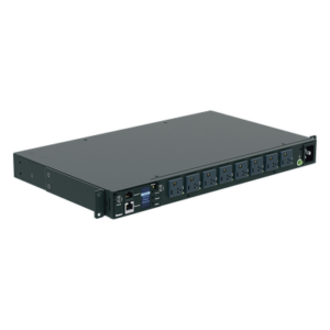 PDU Switchable y Monitoreable por Toma (MS) para Distribución de Energía, Enchufe de Entrada NEMA 5-15P, Con 8 Salidas 5-20R, Horizontal 19in, 120 Vca, 15 Amp, 1UR