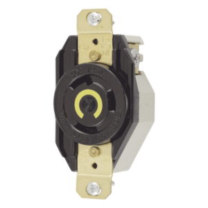 Receptáculo de Media Vuelta Industrial 30 A 125 V CA 2 Polos 3 Hilos (Nema L5-30R) Color Negro