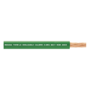Cable Eléctrico de Cobre Recubierto THW-LS Calibre 4 AWG 19 Hilos Color Verde (100 metros)