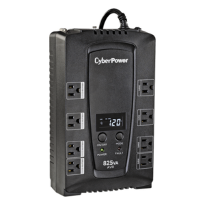 UPS de 825 VA/450 W, Topología Línea Interactiva, Entrada 120 Vca NEMA 5-15P, Tipo Gabinete Compacto, Con 8 Tomas NEMA 5-15R