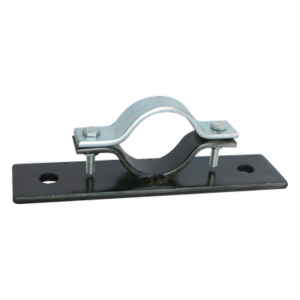 Abrazadera Doble Omega, fabricada en Acero para instalación de mástil de 2" en muros verticales