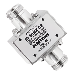 Protector Coaxial RF / 125-1000 MHz / 50 Ω / Conectores N Hembra / Ceja Lateral / 50 kA