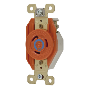 Receptáculo Sencillo de Media Vuelta / 20 A 250 V CA / 2 Polos 3 Hilos / Nema L6-20R