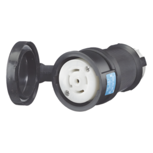 Conector Industrial con Bloqueo de Media Vuelta / 30 A 120/208 V CA / Nema L21-30R / 4 Polos 5 Hilos / Color Blanco y Negro / Grado Industrial