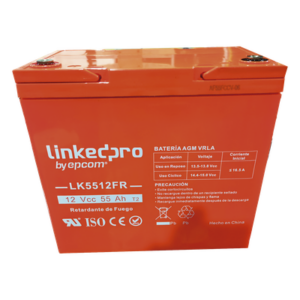Batería de respaldo 12 V | 55 Ah | AGM | Certificada UL94-V0 Retardante a la Flama | Especial para Seguridad Electrónica | UPS | Sistemas de emergencia | Vida útil 5 años | Terminales T2