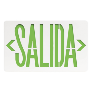 Letrero LED DUAL de SALIDA Universal con alto brillo/uso en pared, lateral o techo/Batería de Respaldo Incluida.