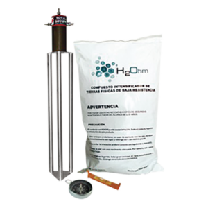 Kit Antivandalico de puesta a tierra de 45 A con Electrodo, Acoplador en Filtro y Compuesto H2Ohm.