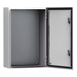 Gabinete de Uso Exterior MAS 600 x 600 x 400 mm NEMA 4/12/13; IP66; IK10 de Acero Dulce 1.5 mm con Platina de Montaje Incluida Color Gris Claro