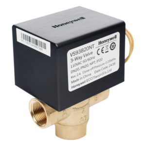 Válvula de control eléctrica de 3 vías para fancoil, retorno por resorte, normalmente cerrada, 110 V CA, DN20 (3/4"), conexión NPT
