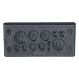 Pasacables Rectangular de Membrana, IP66, 3.39" x 1.42", 12 orificios, para Cables no Terminados. Color Negro