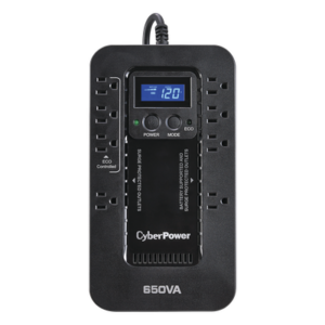 UPS de 650 VA/390 W, Topología Standby con Modo Ahorrador ECO, Entrada 120 Vca NEMA 5-15P, Con 8 Tomas NEMA 5-15R
